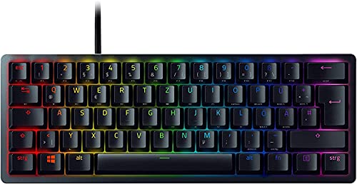 Razer Huntsman Tastiera ottica da gaming, mini 60%, (switch viola), layout tedesco DE (layout italiano non garantito)