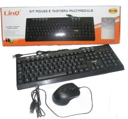 Linq KIT TASTIERA MULTIMEDIALE + MOUSE USB CON FILO COLORE NERO MK-6880