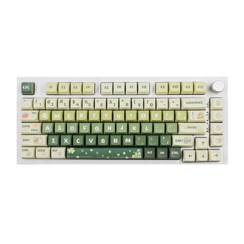 Yisawroy PBT Keycaps 133-Key Light Green Theme Sublimazione Tastiera Meccanica XDA Keycap Interruttori ForMX Personalizzati Marrone Pbt Keycaps Keycap XDA Profilo DyeSub Inglese Personalizzato Keycap Per