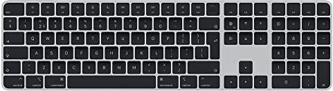 Apple Magic Keyboard con Touch ID e tastierino numerico: Bluetooth, ricaricabile. Compatibile con i computer Mac con chip Olandese, tasti neri