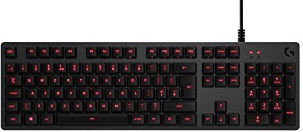 Logitech 413 Tastiera Gaming Meccanica, Tasti Retroilluminati, Layout Inglese GB ‎QWERTY, Nero