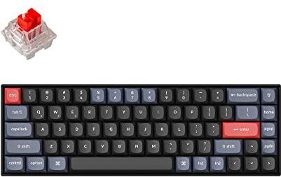 Keychron K6 Pro Tastiera meccanica senza fili QMK/VIA Macro programmabili,  K Pro sostituibile a caldo, tastiera con interruttore rosso, 65% layout US bianco tastiera da ufficio