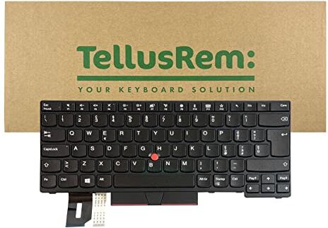 TellusRem Sostituzione della Tastiera Lenovo T480s Regular Black IT Non retroilluminata per Lenovo Thinkpad T480s, T490, E490, L480, L490, L380, L390, L380 Yoga, L390 Yoga, E490, E480