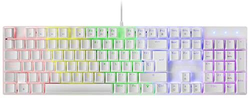 MARSGAMING MK422 Bianco, Tastiera Gaming Meccanica RGB, Antighosting, Switch Meccanico Blu, Lingua Spagnola