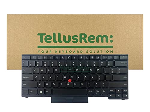 TellusRem Sostituzione della Tastiera Lenovo T480s Regular Black US INT Non retroilluminata per Lenovo Thinkpad T480s, T490, E490, L480, L490, L380, L390, L380 Yoga, L390 Yoga, E490, E480
