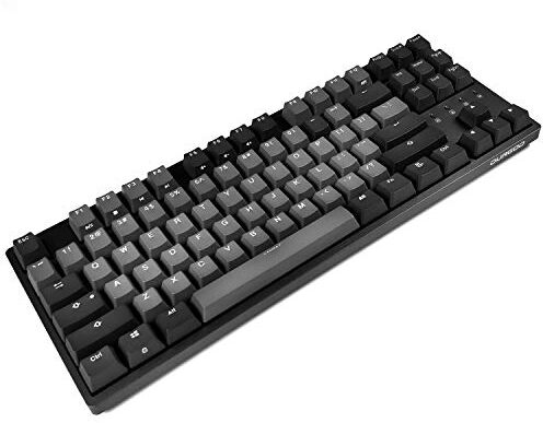 DURGOD Taurus K320 TKL Tastiera Meccanica 87 Tasti Tenkeyless US ANSI Layout, USB C, Tasti Doubleshot PBT, Tasti Programmabili, NKRO, Per Windows & Mac (Cherry MX Speed Silver, Grigio Spaziale)