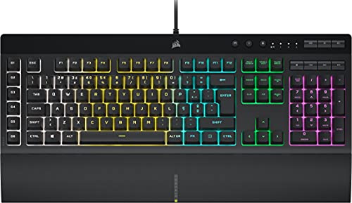 Corsair K55 RGB PRO- Layout: PT-PT Luce di sfondo RGB dinâmica, sei tasti macro con integrazione del software Elgato Stream Deck; resistente a poeira e rispingos IP42, riposo per impulsi