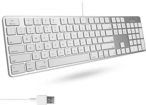 Macally SLIMKEYPROA-US, Tastiera USB-A per Mac, Layout US QWERTY