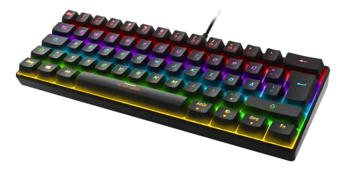 Deltaco compatible Mini mechanische Tastatur, Content Red Switches, RGB schwarz