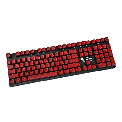 YMDK 104 PBT OEM Profile Double Shot Non Shine Through White Black Coffee Red Yellow Pudding Keyset per MX 61 87 104 Tastiera Meccanica (solo Keycap) (Red Top Black Base)