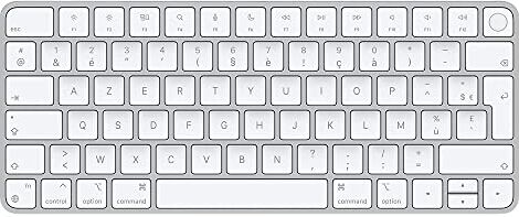 Apple Magic Keyboard con Touch ID: Bluetooth, ricaricabile. Compatibile con i computer Mac con chip Francese, tasti bianchi