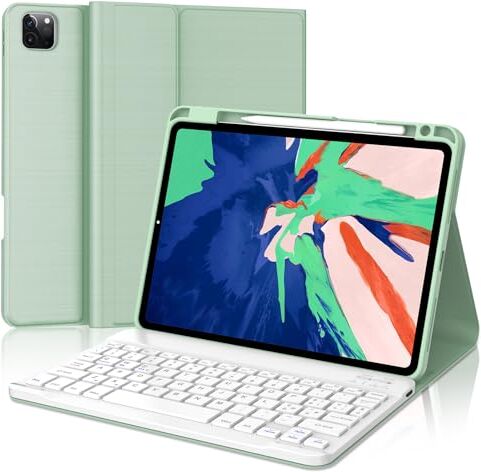 FARYODI Custodia con tastiera per iPad Air 5 / Air 4 10.9"＆ iPad Pro 11" 3a 2a 1a Generazione- QWERTY Italiana -Layout Wireless Bluetooth Tastiera Magnetica Staccabile Verde Chiaro