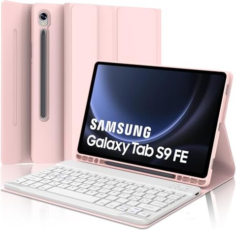 JADEMALL Custodia con Tastiera per Samsung Tab S9 FE 10.9"/Tab S9 11" 2023 Italiano QWERTY Tastiera Bluetooth Magnetica Staccabile per Samsung Galaxy Tab S9 11"/S9 FE 10.9", Rosa