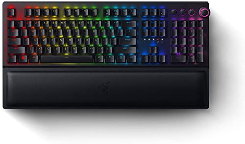 Razer BlackWidow V3 Pro, Interruttore Giallo, Tastiera da Gioco Meccanica Wireless a Tutta Altezza, Interruttori Silenziosi, Illuminazione RGB, Poggiapolsi, Bluetooth, USB-C, Layout USA, Nero