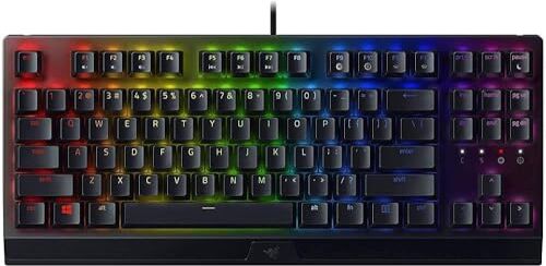 Razer BlackWidow V3 Tenkeyless (Interruttore Verde) Tastiera meccanica compatta con Chroma RGB (Interruttori Clicky, Fattore di Forma Compatto, Tasti Programmabili) Layout USA, Nero