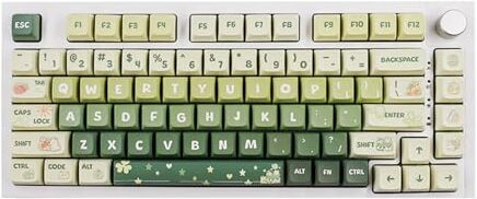 oueyfer PBT Keycaps 133 Tasti Verde Chiaro Sublimazione Tema XDA Tastiera Meccanica Keycap ForMX Interruttori Personalizzati Marrone 132 Tasti Tastiera Tastiera Gioco Keycaps Tasti Sostituzione