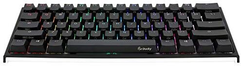 Ducky ONE 2 Mini Tastiera Meccanica Layout Americano, Tastiera Gaming Switch Brown, Tastiera 60%, Tastiera RGB PC con Staccabile Filo (da USB a USB C), Tastiera Retroilluminata, Tastiera Nero