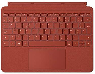 Microsoft Surface Go Signature Type Cover Keyboard, Tastiera AZERTY francese Rosso papavero (Alcantara) Compatibile solo con Surface Go, Surface Go 2 e Surface Go 3