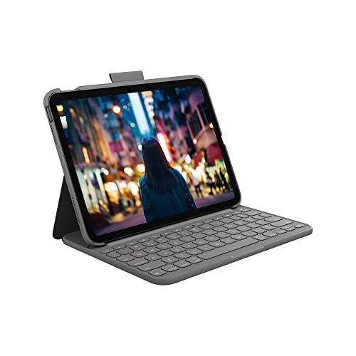 Logitech per iPad (10ª generazione) Custodia con tastiera   Slim Folio con tastiera wireless integrata (grafite) US International Layout