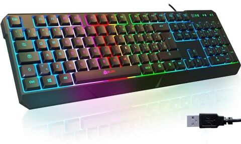 KLIM Chroma Tastiera QWERTZ TEDESCO (DE) per Gaming USB Nuova Versione 2024