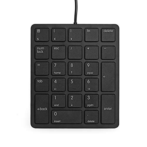 Qisan Numeric Keypad Wired Numpad 26 Tasti Tastiera Portatile USB Esterno Mini Slim Tastiera Magicforce Black