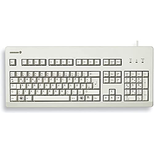 CHERRY G80-3000, layout internazionale, tastiera QWERTY, tastiera cablata, tastiera meccanica, MX BLACK SWITCHES, grigio chiaro