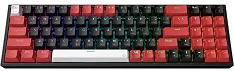 Redragon K628 Pro Tastiera da gioco RGB senza fili con 3 modalità, 78 tasti, tastiera meccanica compatta hot-swap, interruttore rosso