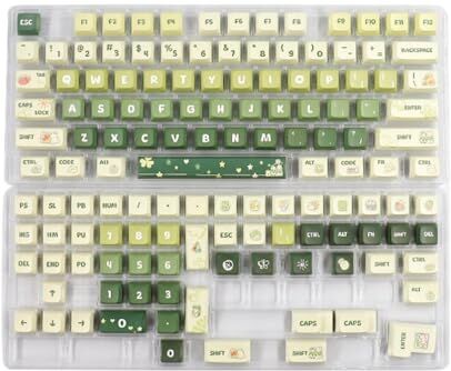 LIUASMUE Keycaps Verde Chiaro DyeSub PBT XDA Keycap per 61/64/68/87/96/104/108 Profilo Cappucci Tastiera Meccanica 133 Tasti Tastiera Meccanica Keycaps Collezione