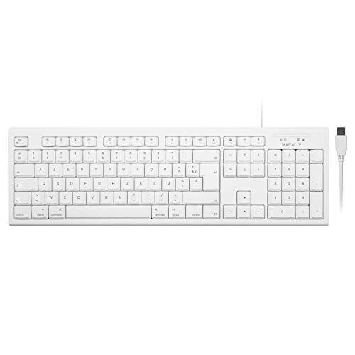 Macally QKEY_FR, tastiera USB-A Extended a 105 tasti con tastierino numerico per Mac, Layout AZERTY francese