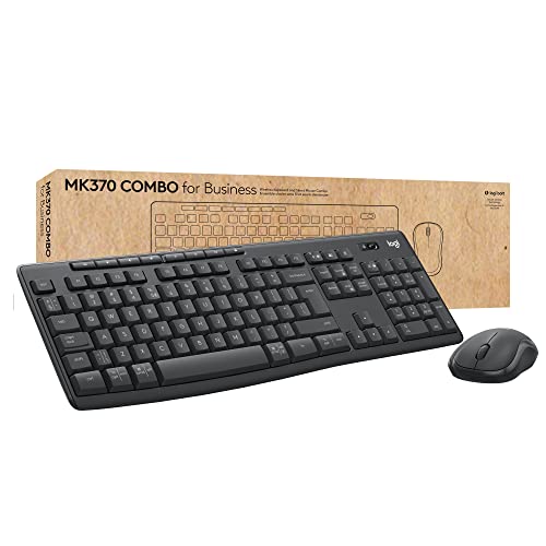 Logitech MK370 Combo for Business, Tastiera e Mouse Wireless Full-Size, ricevitore USB Logi Bolt Sicuro, Bluetooth, Certificazione Globale Windows/Mac/Chrome, Linux, Italiano QWERTY Grigio