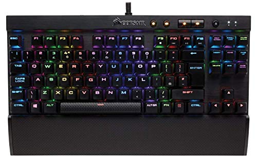 Corsair Gaming K70 Rapidfire Tastiera meccanica con retroilluminazione rossa e tasti azzuro, QWERTY spagnolo, Nero [Spagna]