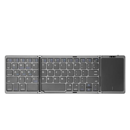 YEYOUCAI B089T Foldable Bluetooth Keyboard Rechargeable with Touchpad(Grey)