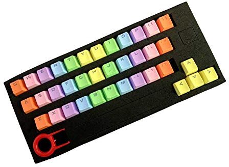 DNCG Set copritasti 37 tasti PBT Pratico hion Tastiera meccanica Retroilluminata Translucidus Interruttori Gaming Accessorio colorato for computer Sostituzione Ufficio/19 (Color Show, Size :