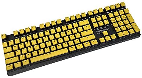 YMDK 104 PBT OEM Profile Double Shot Non Shine Through White Black Coffee Red Yellow Pudding Keyset per MX 61 87 104 Tastiera Meccanica (solo Keycap) (Giallo Top Nero Base)