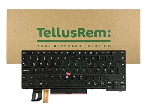 TellusRem Sostituzione della Tastiera Lenovo T480s Regular Black DE Non retroilluminata per Lenovo Thinkpad T480s, T490, E490, L480, L490, L380, L390, L380 Yoga, L390 Yoga, E490, E480