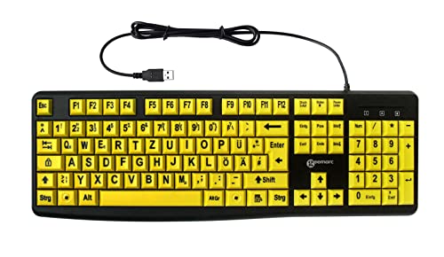 Geemarc USB tastiera KBSV3_YEL_GE nero, giallo Extragroße Tasten