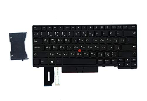 TellusRem Sostituzione della Tastiera Lenovo T480s Regular Black RUS Non retroilluminata per Lenovo Thinkpad T480s, T490, E490, L480, L490, L380, L390, L380 Yoga, L390 Yoga, E490, E480