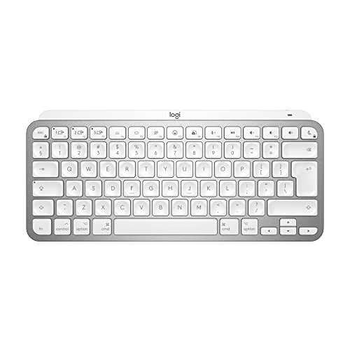 Logitech MX Keys Mini per Mac Minimalist Tastiera wireless, compatto, Bluetooth, tasti retroilluminati, USB-C, digitazione tattile, compatibile con MacBook Pro, MacBook Air, iMac, iPad