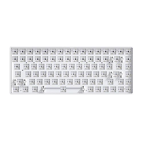Lckiioy Tastiera meccanica sostituibile a caldo a 84 tasti 3 modalità Bluetooth 2.4G Wireless Kit tastiera meccanica personalizzata bianca
