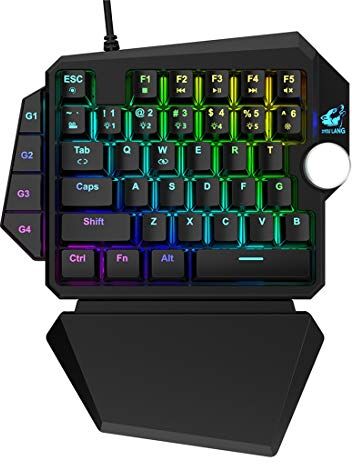 BesDirect K5 RGB Wired Gaming Keyboard, una sola mano Blu Interruttore tastiera meccanica, 39 tasti mini tastiera da gioco, disegno ergonomico con resto di polso per il computer portatile del PC