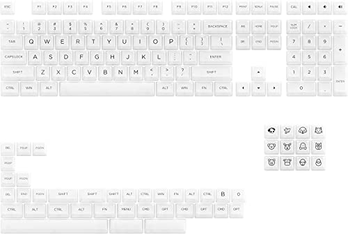 Akko Tasti Trasparenti per Tastiere da Gioco, Profilo ASA, Layout ANSI, Complete with Clear keycaps con Modificatori Mac, Esperienze RGB Premium per DIY Kit Keyboard (Bianco, 155 Keys)