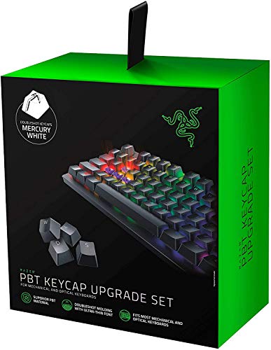 Razer PBT Keycap Upgrade Set Compatibile con la retroilluminazione (materiale PBT superiore resistente alla lucentezza, stampaggio a doppio taglio con caratteri ultra sottili) Blanco