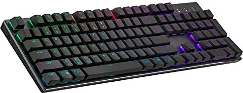 Cooler Master SK653 Tastiera Meccanica Wireless Layout ES, Ibrido Bluetooth/cablato, Full Size, Tasti galleggianti Low Profile, Red Switch, Retroilluminazione RGB, Compatibile con PC e MacOS, Grigio