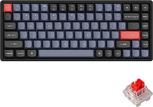 Keychron K2 Pro Tastiera meccanica Wireless/Wired, tastiera Bluetooth con retroilluminazione RGB, telaio in alluminio, sostituibile a caldo, interruttori rossi per Mac Windows