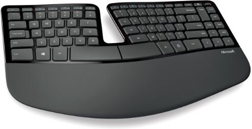 Microsoft L5V-00013 Sculpt Ergonomic Desktop Set Tastiera e Mouse Wireless, Layout Italiano QWERTY, Nero