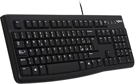 Logitech K120 Tastiera Cablata Business per Windows/Linux, USB, Tasti ‎Silenziosi, Anti Schizzi, Barra Spaziatrice Curva, ‎PC/Laptop, Layout Italiano ‎QWERTY