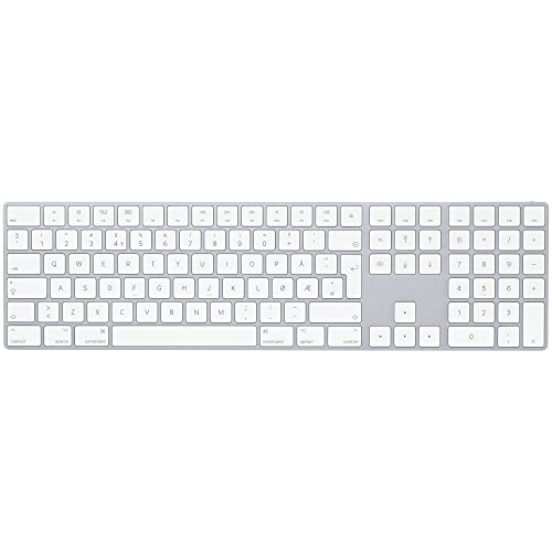 Apple Magic Keyboard con tastierino numerico: Bluetooth, ricaricabile. Compatibile con Mac, iPad o iPhone; Norvegese, argento