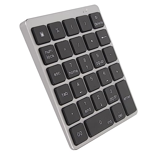 CCYLEZ Tastiera numerica a 28 tasti, mini tastiera numerica cablata estesa BT per contabilità finanziaria, ricaricabile tramite USB, in alluminio, per risparmiare spazio (#1)