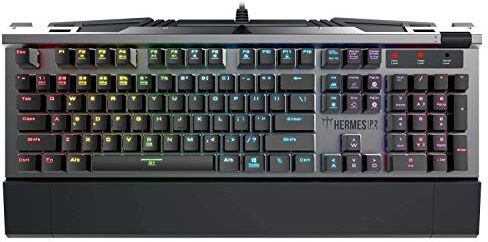 GAMDIAS Hermes P2 Black Tastiera Meccanica USB da Gaming 104 Switches Blu Keyboard Retroilluminata RGB Layout UK