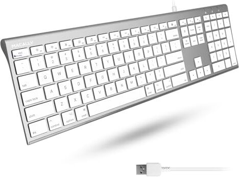 Macally ACEKEY-US, Tastiera USB-A Ultrasottile per Mac, US QWERTY Key cap Layout